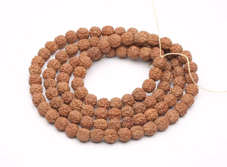 Natural Mala Rudraksha Beads 108PCS 6 8 10 12 mm Prayer Buddhist for Bracelet Necklace Meditation Practice DIY Jewelry Making