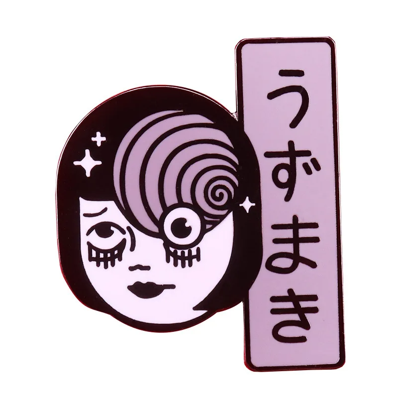 Pin Club | Cartoon Horror Girl Lapel Badge High Quality Metal Brooch Custom Terror Movies Jewelry Gift Accessories Dropshipping