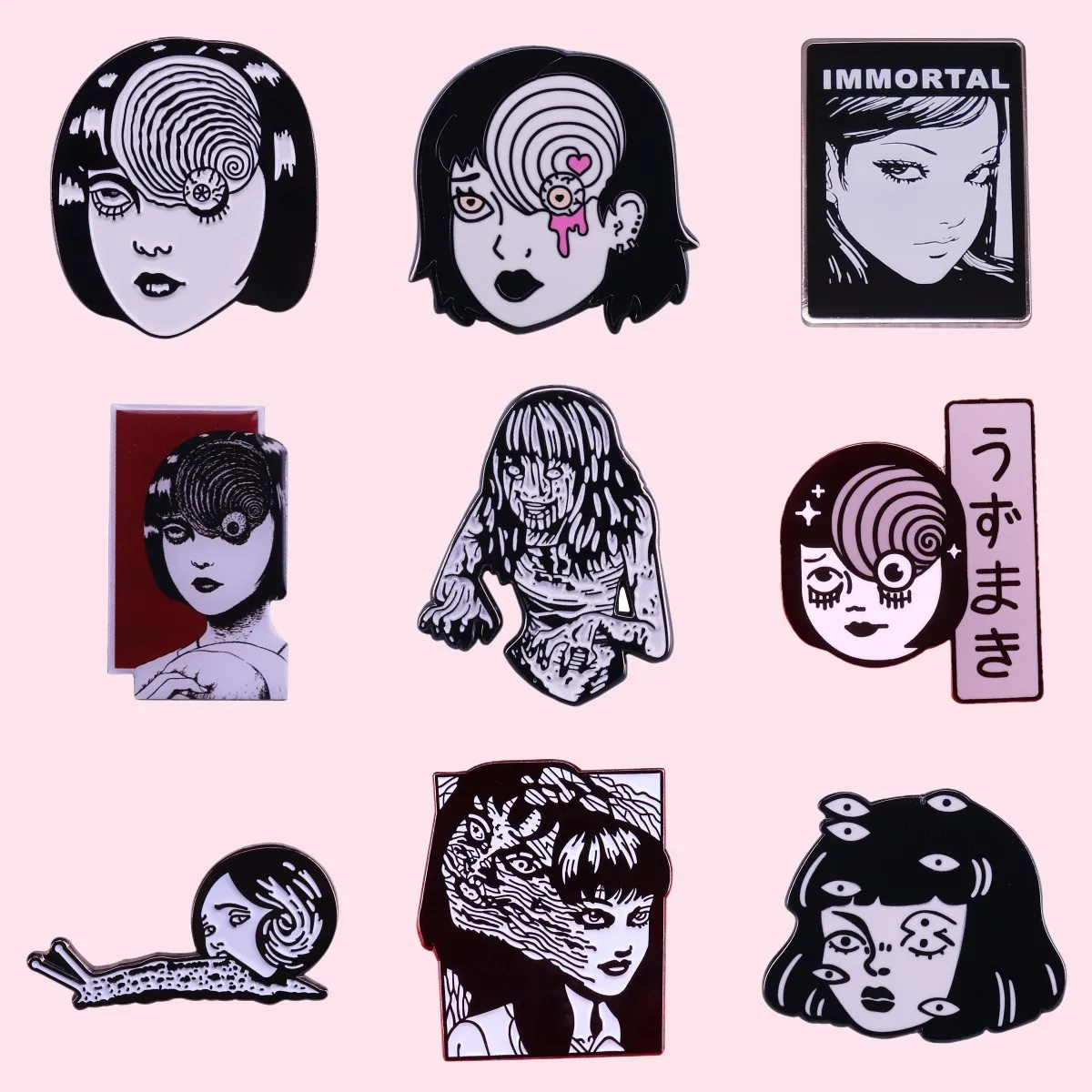 Pin Club | Cartoon Horror Girl Lapel Badge High Quality Metal Brooch Custom Terror Movies Jewelry Gift Accessories Dropshipping