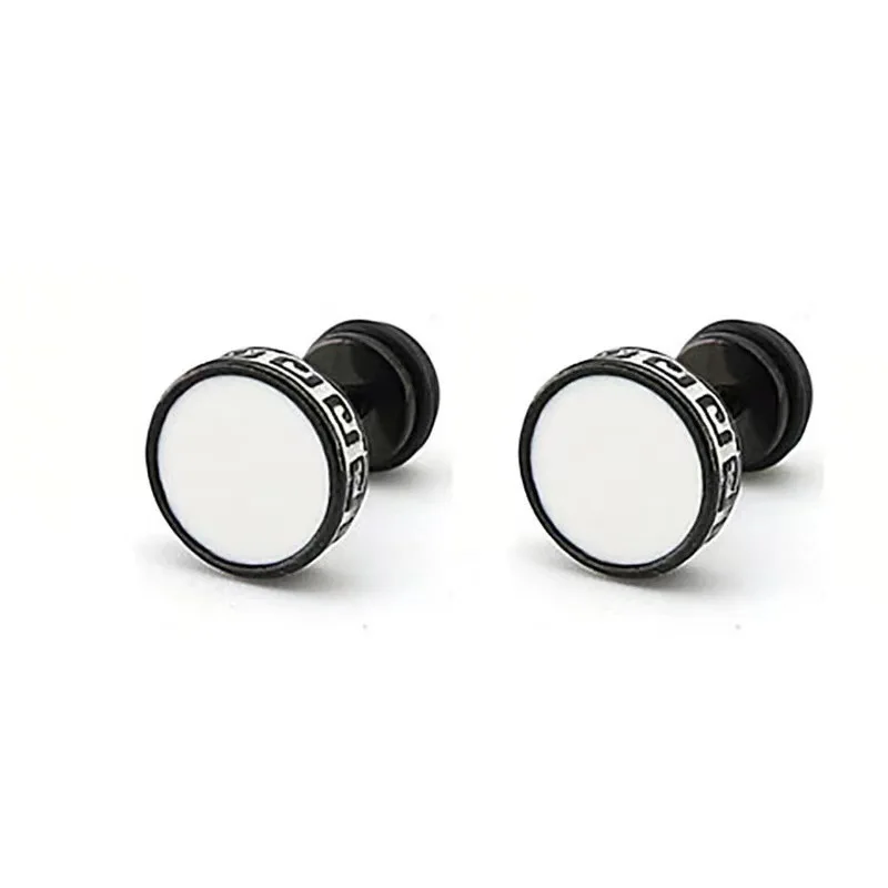 1Pair Vintage Flat Back Stud Earrings for Men Women, Unisex 316L Stainless Steel Screw Back Cartilage Tragus Piercing Jewelry