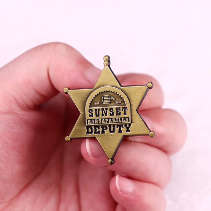 Game Vintage Enamel Pin Brooch Hexagonal Star Badge