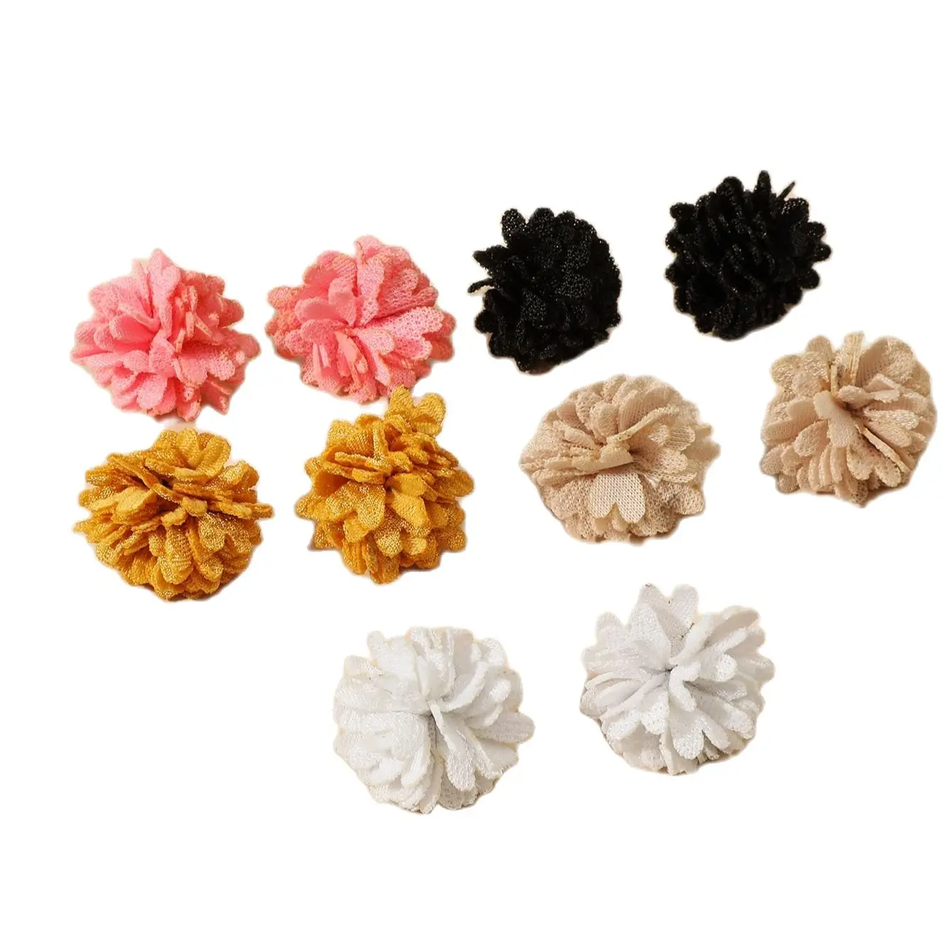 10 pieces of floral fabric earrings set, fresh and simple, light luxury women's fashion set, vacation tourism show, ball earring