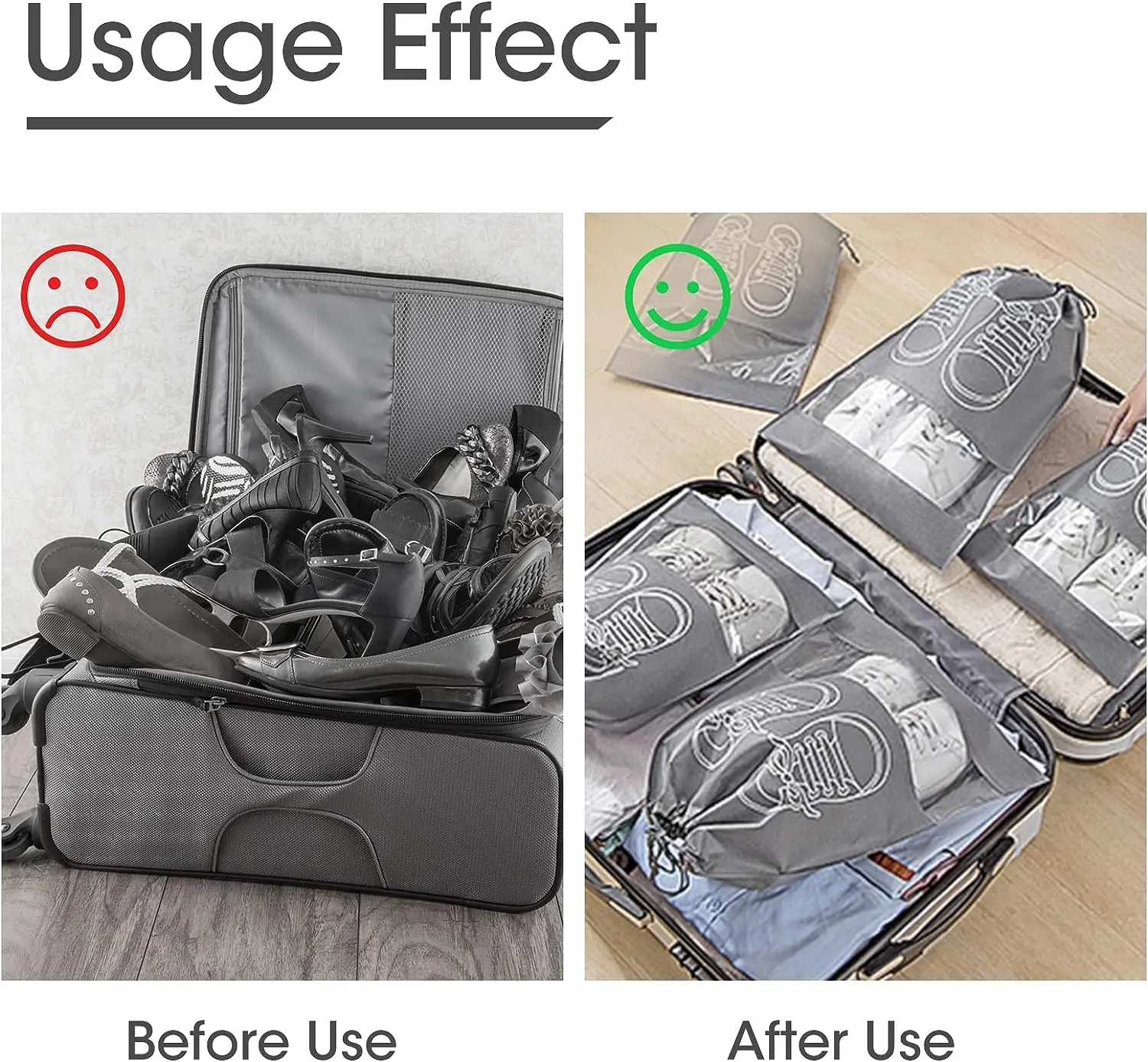 5/10PCS Shoes Storage Organizer Bags Non-Woven Shoe Dust Bags Portable Travel Shoe Bag Shoes Storage Packing Pouch Organizers