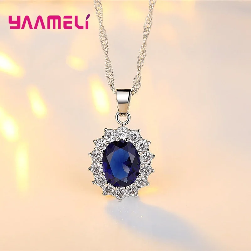 100% Authentic 925 Sterling Silver Color Women Wedding Engagement Jewelry Sets Oval Flower Design Shiny Cubic Zircon Crystal