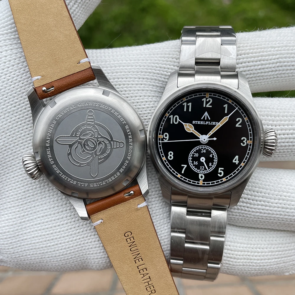 STEELFLIER Official SF746 Quartz Wristwatch VH60 Mute Movement 4 Pointers Swiss BGW9 C3 Luminous Fashion 200M Waterproof Watch