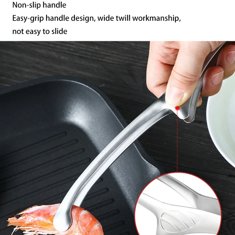 JJYY 304 Stainless Steel Food Tongs Long Handle Non-Slip Barbecue Tongs Steak Tongs Kitchen Cooking Tools kitchen accessories