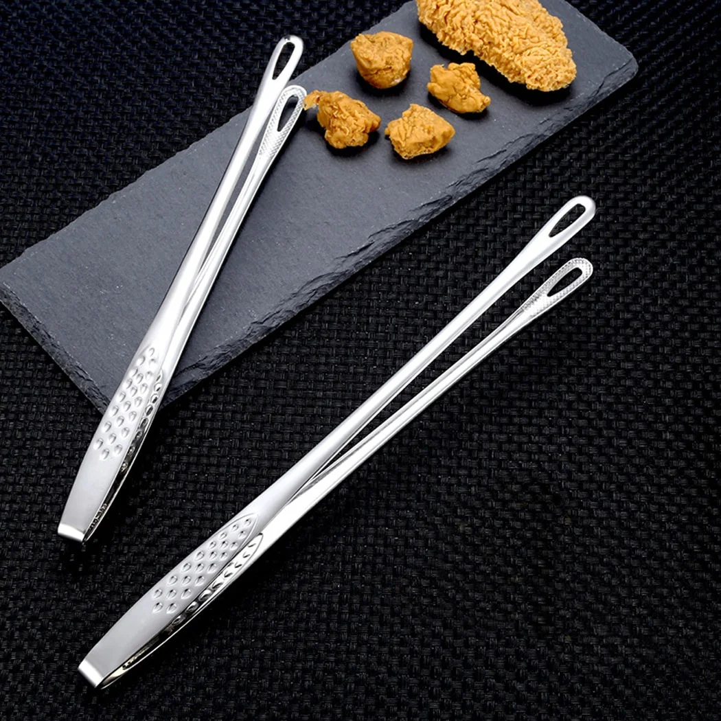 JJYY 304 Stainless Steel Food Tongs Long Handle Non-Slip Barbecue Tongs Steak Tongs Kitchen Cooking Tools kitchen accessories