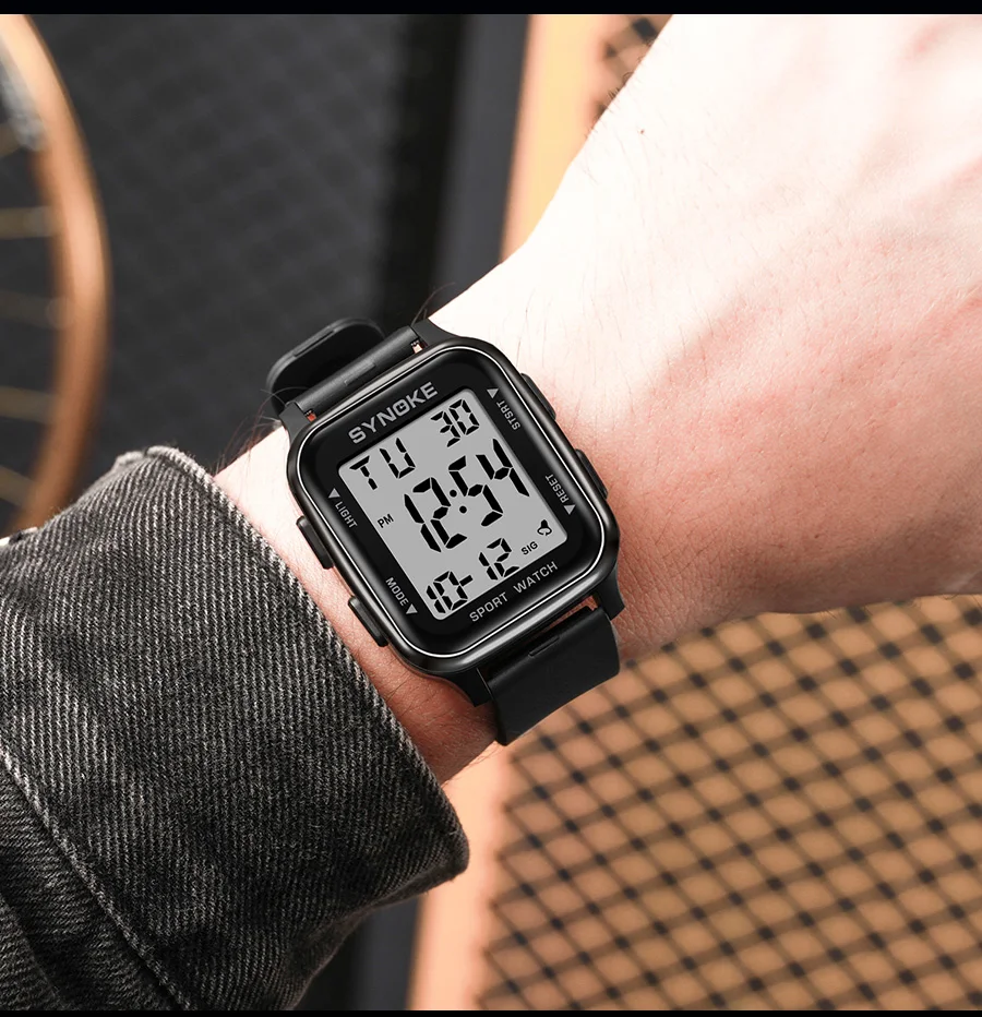 SYNOKE Outdoor Military Digital Watch New For Men Fashion Retro Men Watch Sports Waterproof Men Watch Multifunctional Luminous