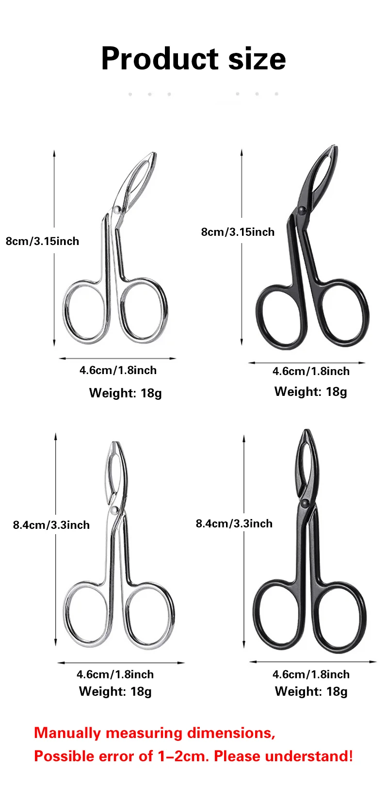 Scissor Shaped Eyebrow Tweezers Flat Headed Tweezers Oblique Headed Tweezers Stainless Steel Scissors Handle Tweezers