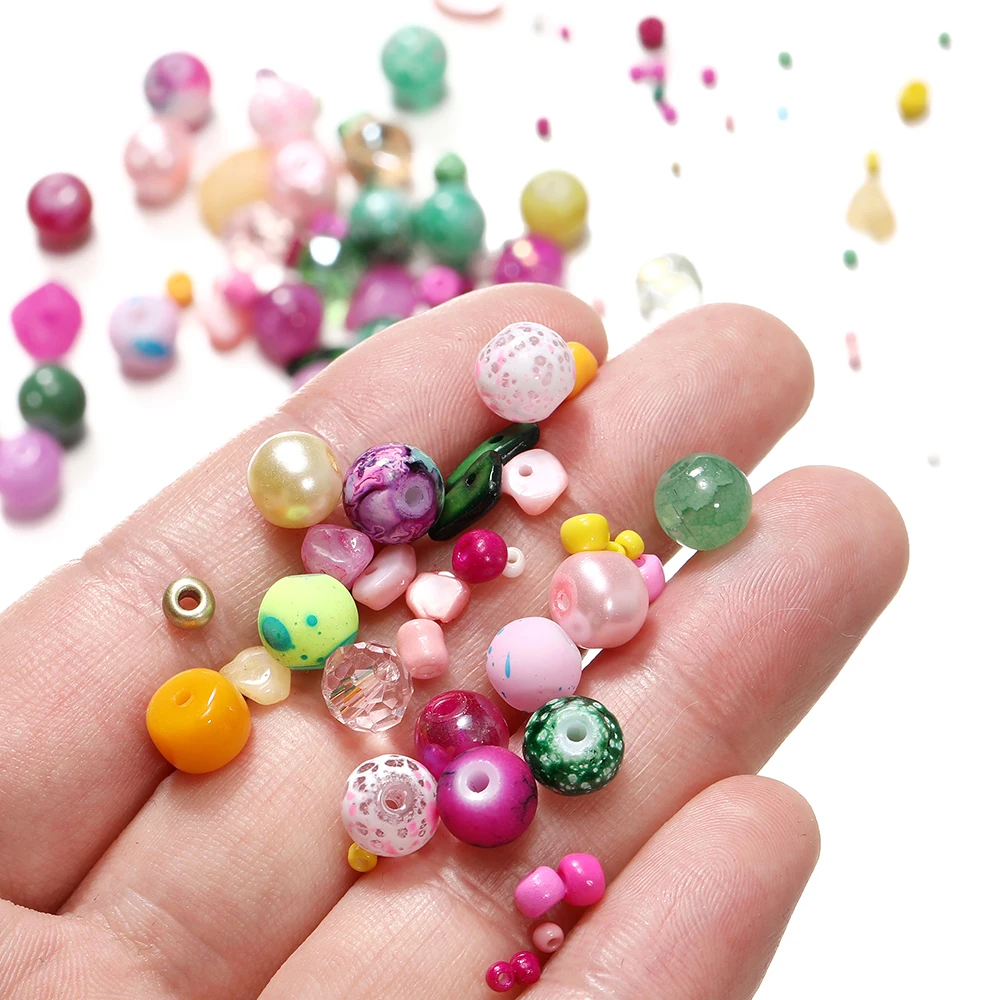 20g/Lot 8mm Mixed Glass Irregular Shape Charm Seed Loose beads for Handmade DIY Necklace Bracelets Jewelry Accessories