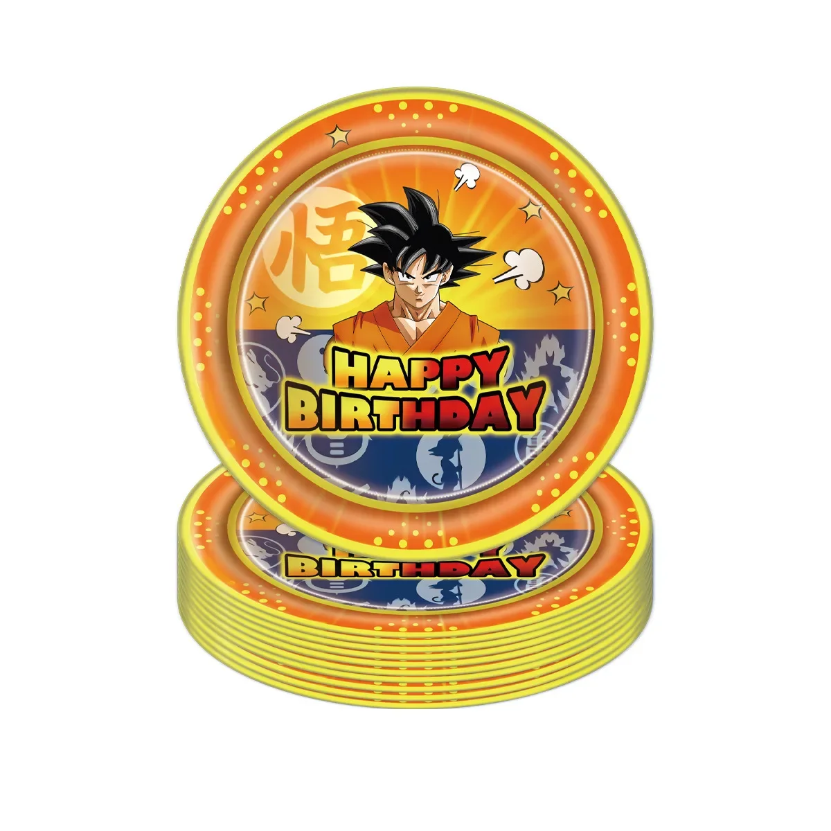 Dragon Ball Z Birthday Party Decoration Anime Tableware Invitation Cards Banner Backdrop Poster Cake Topper Number Balloon Set
