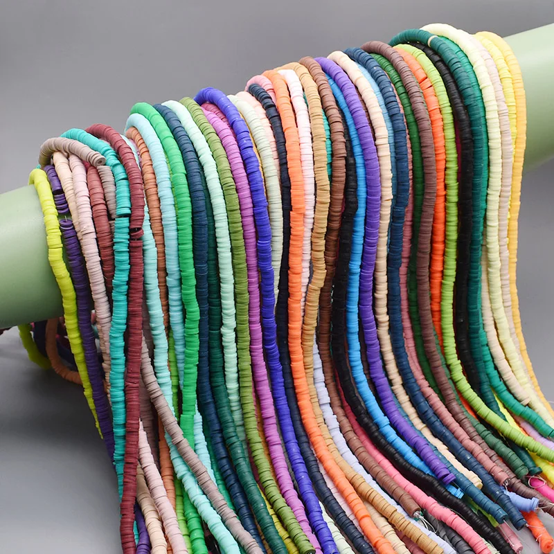 6mm 350pcs/lot Color Flat Round Polymer Clay Beads Loose Spacer Beads for Jewelry Making DIY Bracelet Necklace Earrings Design