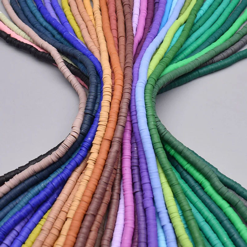 6mm 350pcs/lot Color Flat Round Polymer Clay Beads Loose Spacer Beads for Jewelry Making DIY Bracelet Necklace Earrings Design