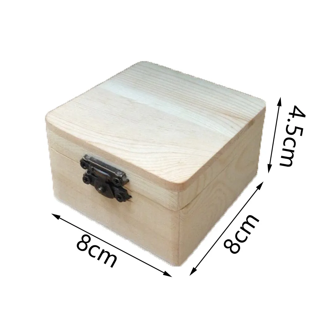 8x8x4.5cm Plain Natural Wooden Packing Box Storage Box Gift Box Wooden Storage Box Home Sundries Storage Box