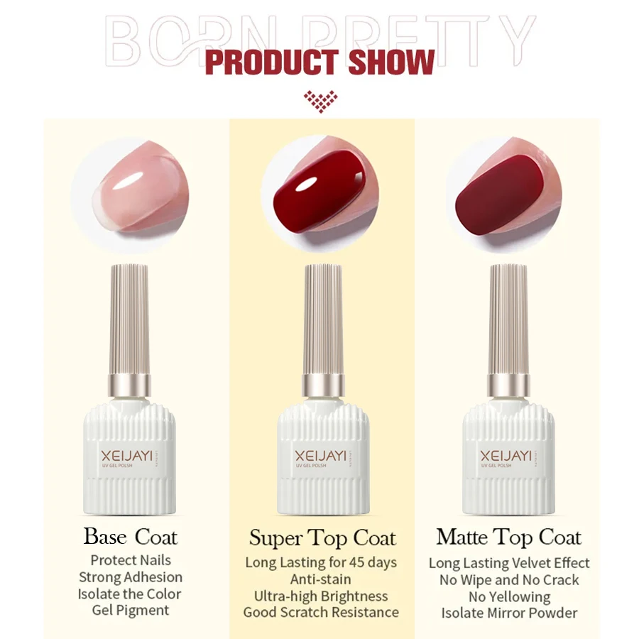 XEIJAYI Clear Building Nail Gel Nail Polish For Strengthener Gel Extension Gel Base Coat In A Bottle Soak Off UV LED Gel Nail