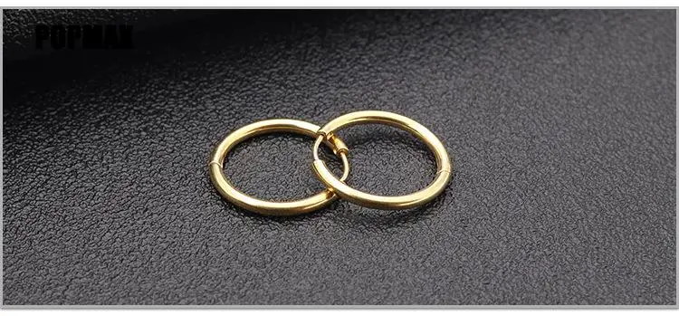 POPMAX 1Pairs/2Pcs Small Hoop Earrings Women Men Silver Color Stainles Steel Round Circle Pendientes Mujer 2023 Anti-allergy