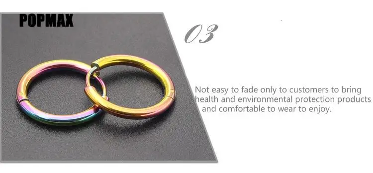POPMAX 1Pairs/2Pcs Small Hoop Earrings Women Men Silver Color Stainles Steel Round Circle Pendientes Mujer 2023 Anti-allergy