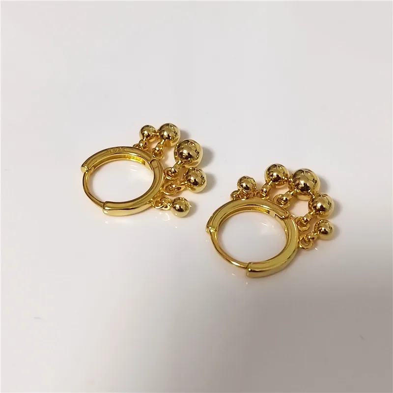 Fashion Silver Gold Plated Tassel Round Ball Hoop Earrings for Women Girls Punk Ear Party Jewelry Gift e2456