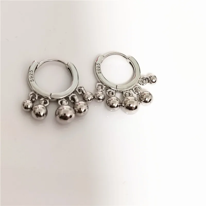 Fashion Silver Gold Plated Tassel Round Ball Hoop Earrings for Women Girls Punk Ear Party Jewelry Gift e2456