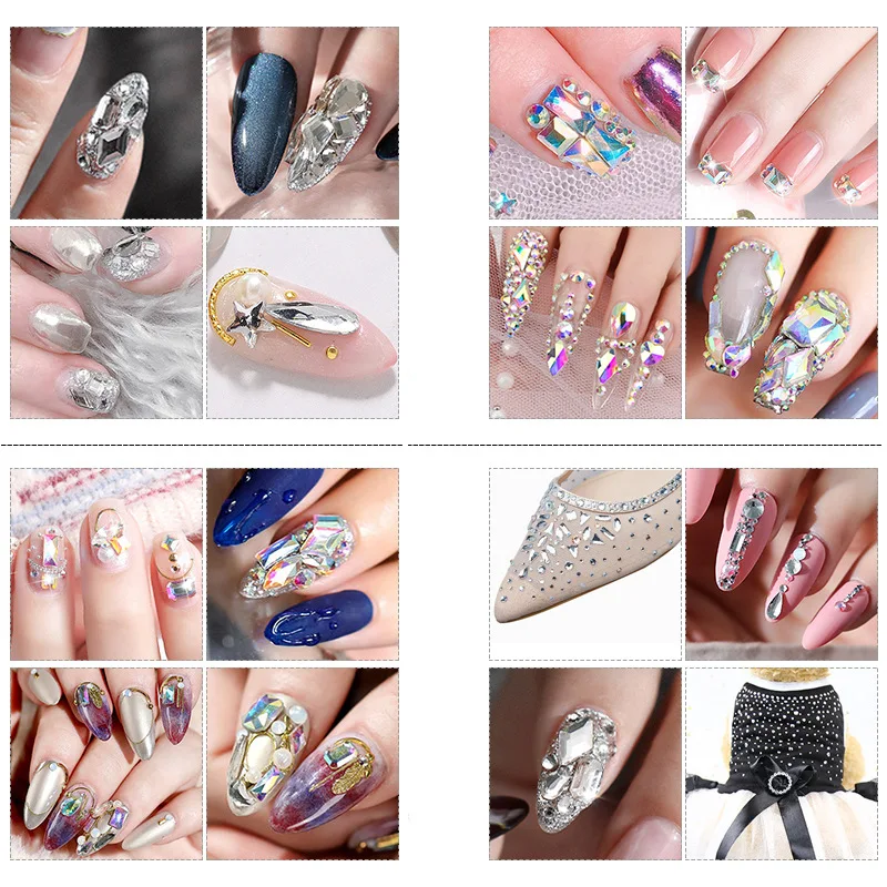 Wholesale 14400PCS/Bag Crystal AB Glitter Non Hotfix Rhinestones Nails Charms Diamond Accessories for Nail Art Decoration