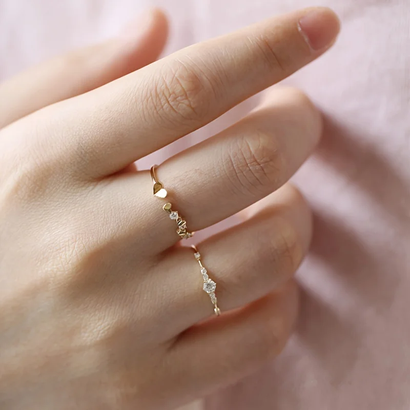 Ring 14k Plated Paved Shining Zirconia Or Silvery Make Your Call Match Daily Outfits Party Or
