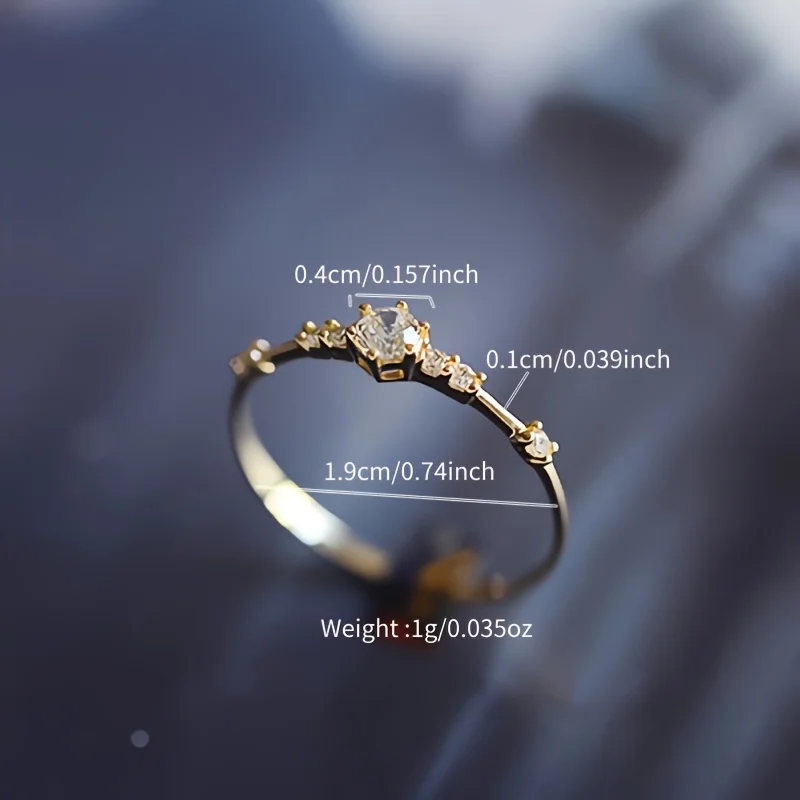 Ring 14k Plated Paved Shining Zirconia Or Silvery Make Your Call Match Daily Outfits Party Or