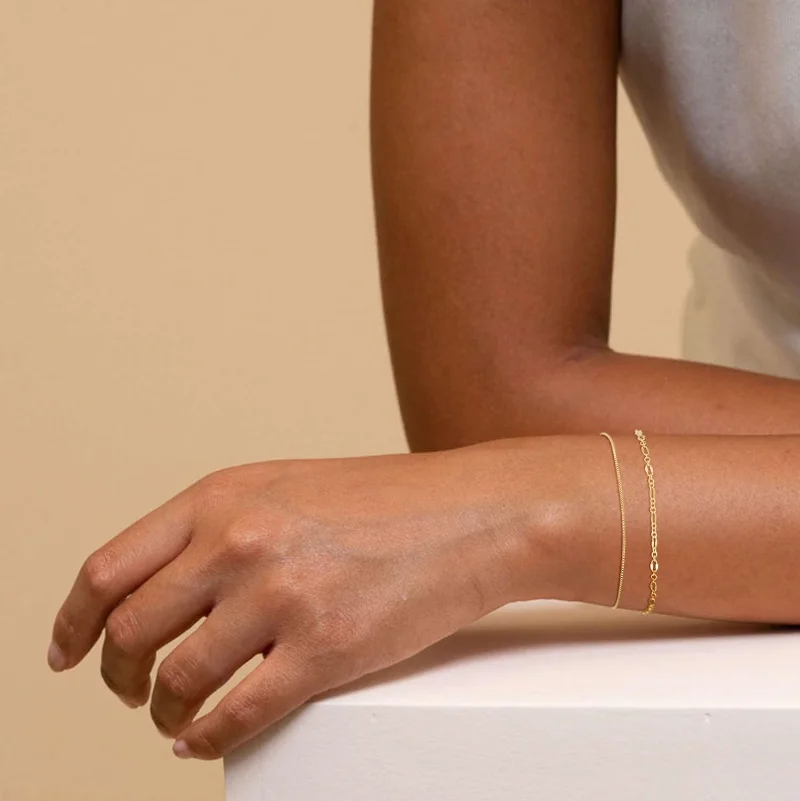 14K Dainty Gold Plated Stackable Bracelets for Women Trendy Chain Bracelets Paperclip Adjustable Tennis Cute Jewelry
