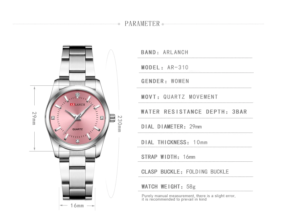 Luxury Women's Watch 29mm Fashionable Stainless Steel Rhinestone Pink Minimalist Girl Clock Outdoor Travel Women Wrist Watches