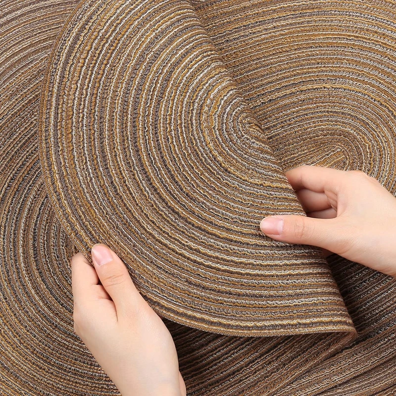 1/4/6/10PCS Oval Table Mats Braided Placemats for Dining Tables Natural Woven Oversized Place Mats Set 테이블매트 салфетки на стол