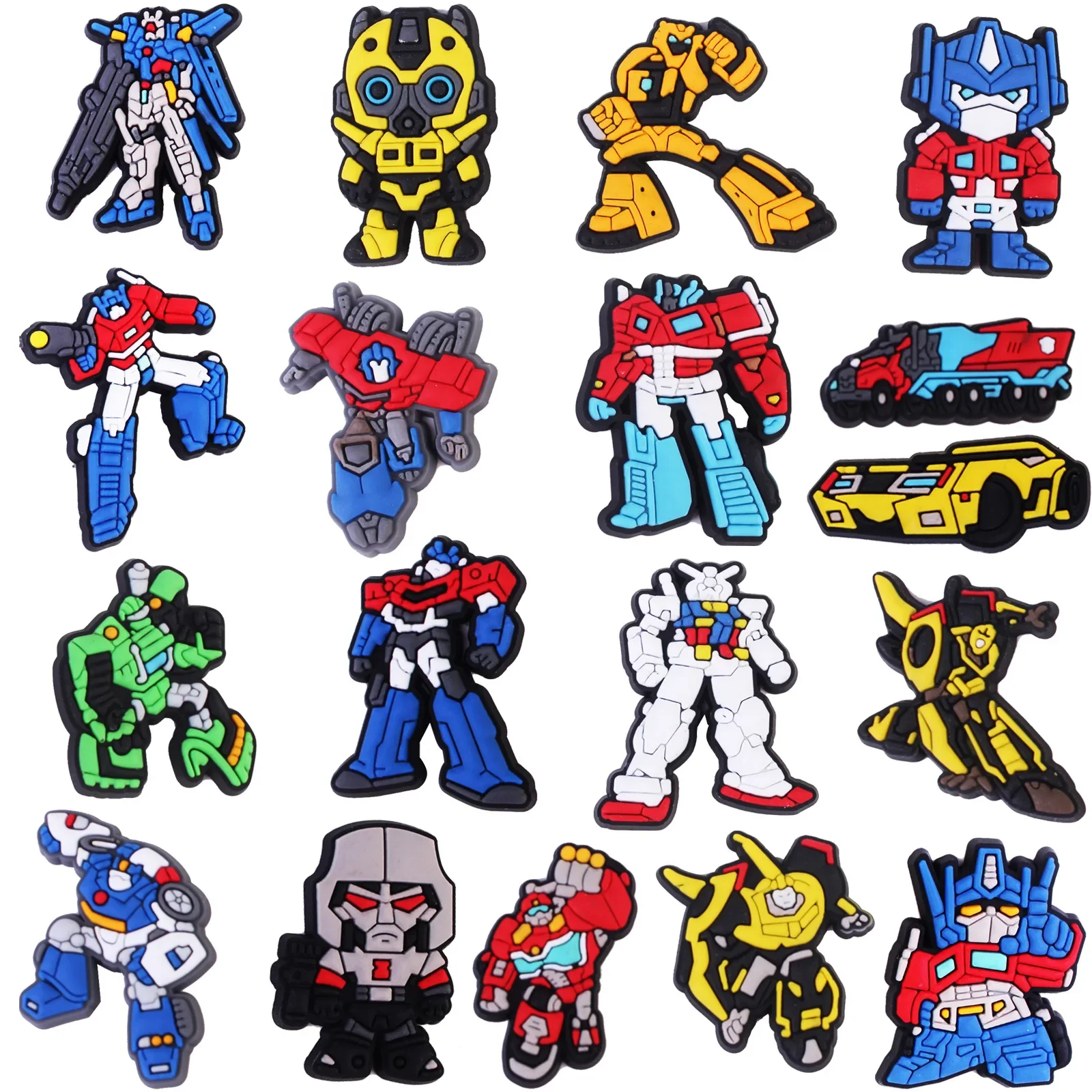 2024new 18pcs/set Transformers Cartoon shoes Shoes Charms Kawaii Shoe Accessories for Funny Decoration Unisex Sandals Kid Gift