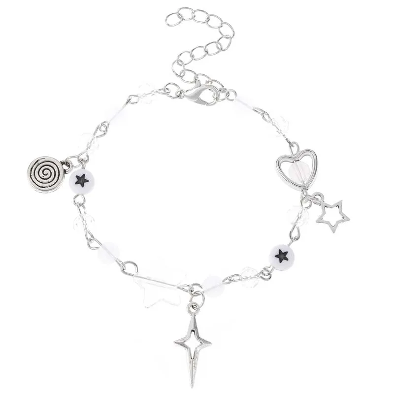 Fashion Couple Beads Bracelets Love Heart Star Handmade Y2K Charm Anime Beaded Kawaii Friendship Couple Bracelet Jewelry