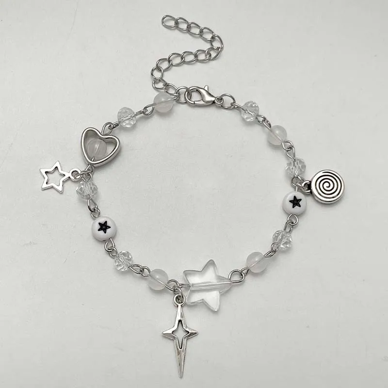 Fashion Couple Beads Bracelets Love Heart Star Handmade Y2K Charm Anime Beaded Kawaii Friendship Couple Bracelet Jewelry