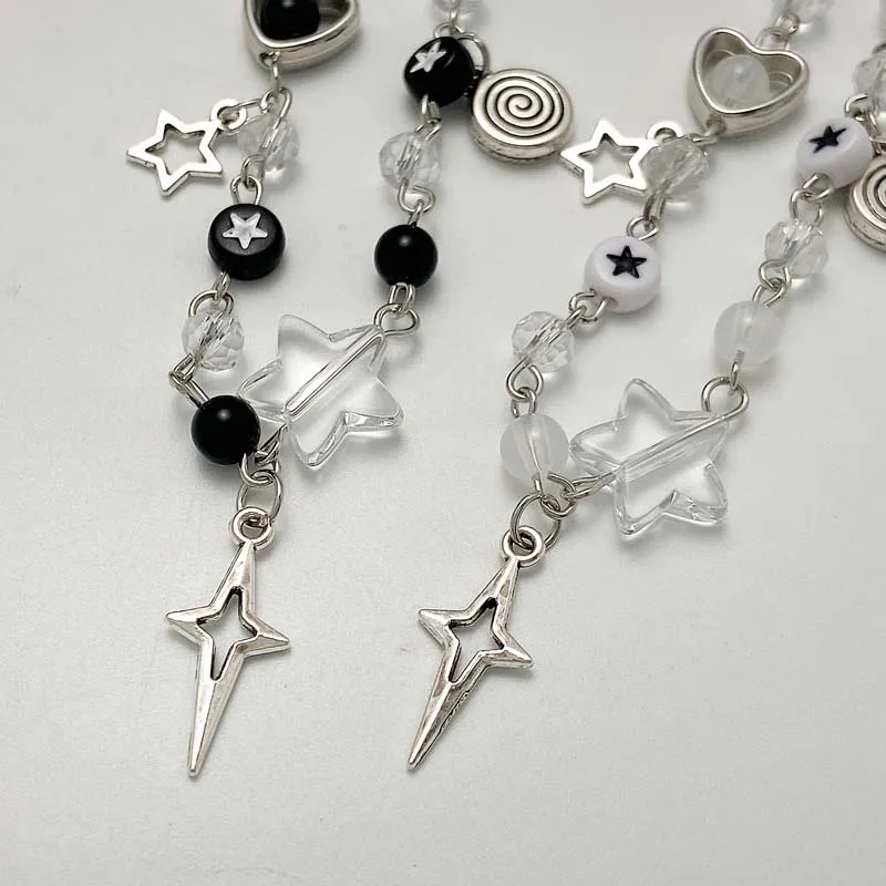 Fashion Couple Beads Bracelets Love Heart Star Handmade Y2K Charm Anime Beaded Kawaii Friendship Couple Bracelet Jewelry