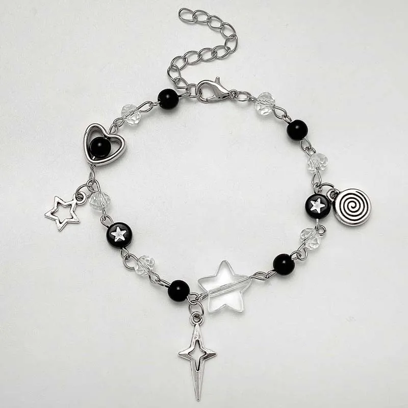 Fashion Couple Beads Bracelets Love Heart Star Handmade Y2K Charm Anime Beaded Kawaii Friendship Couple Bracelet Jewelry