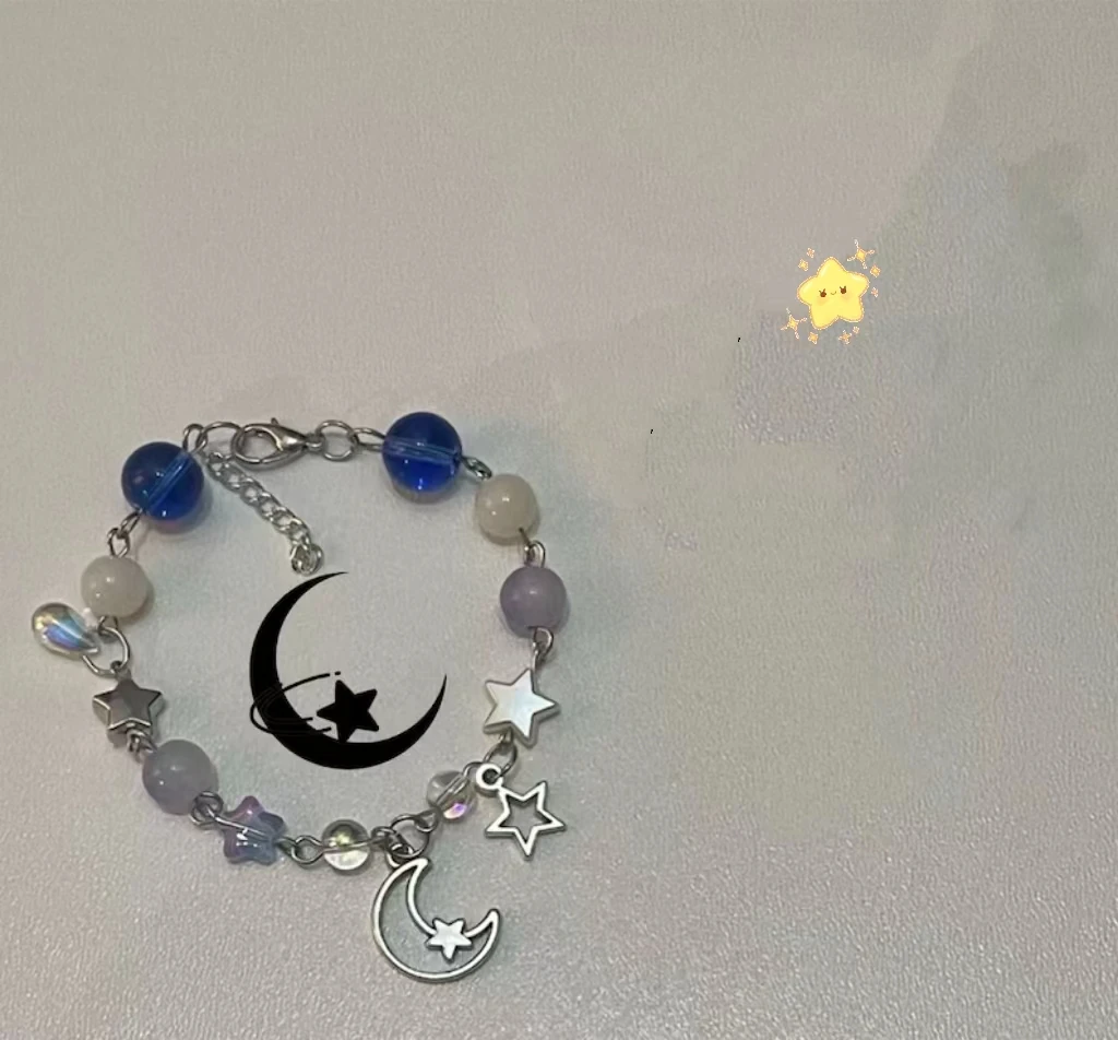 Y2K Sun Moon Couple Bracelets Set 2 Pcs,Matching Beaded Bracelets,Pair y2k Bracelet,Gift for Him He,Love Themed Jewelry