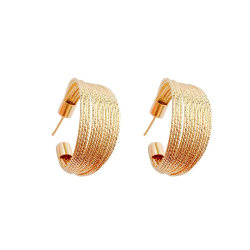 New Fashion Trend Unique Design Elegant Delicate Retro Exaggerated Multilayer Stud Earrings Women Jewelry Party Gifts Wholesale