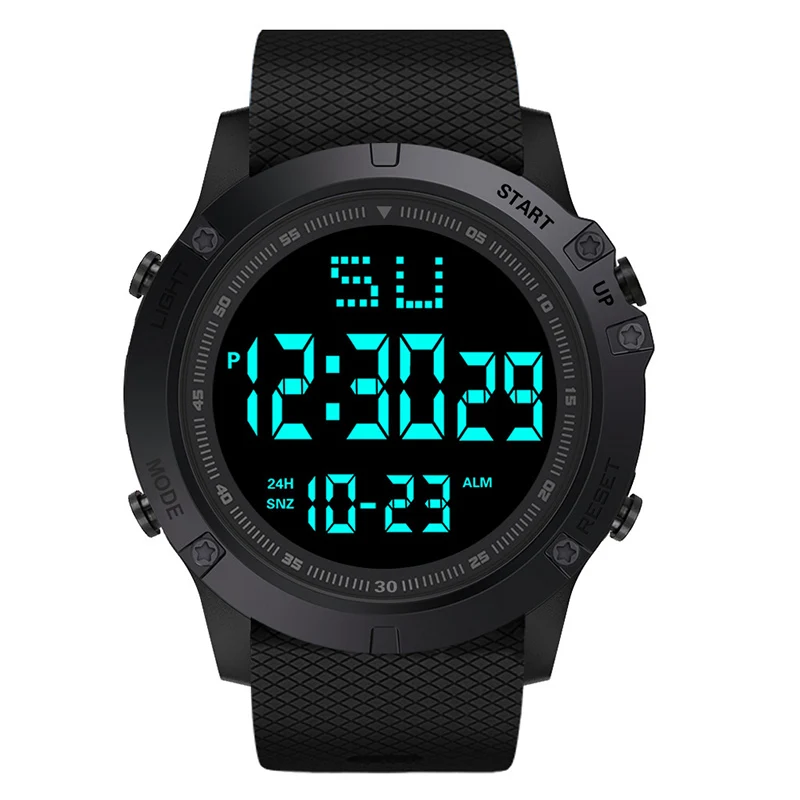 Men Sport Watch Multifunction Military Sports Watch Waterproof Luminous LED Digital Kids Watch Big Dial Student Electronic Watch