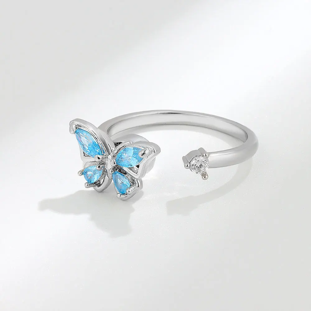 Sunflower Rotating Anxiety Ring For Women Spinner Fidgets Adjustable Open Rings Cute Animal Butterfly Turtle Bague Anti Stress