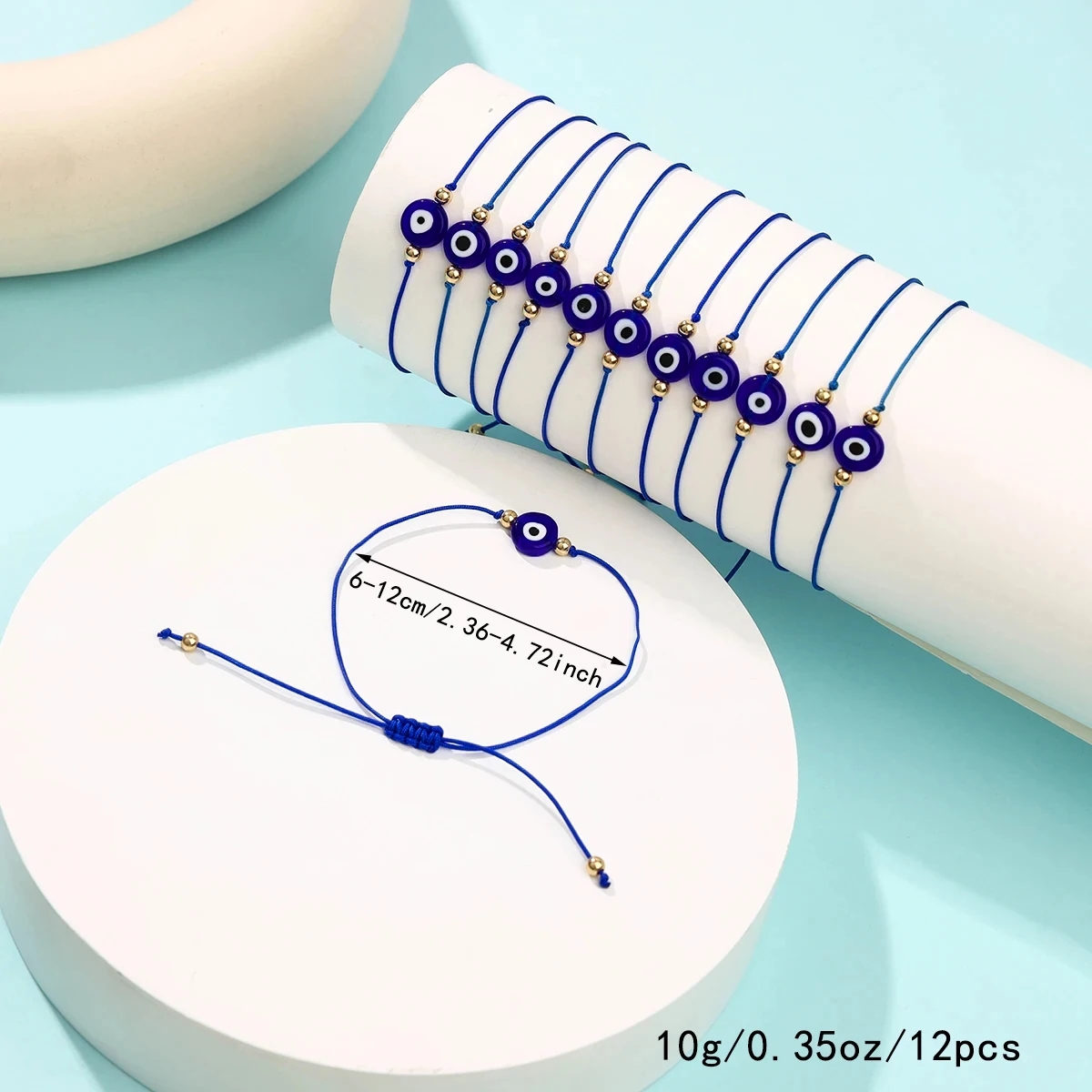 12 Pieces of Simple and Exquisite Jewelry, a Set of Exorcism and Transportation Woven Bracelets, a Unisex Rope Chain (Card Style