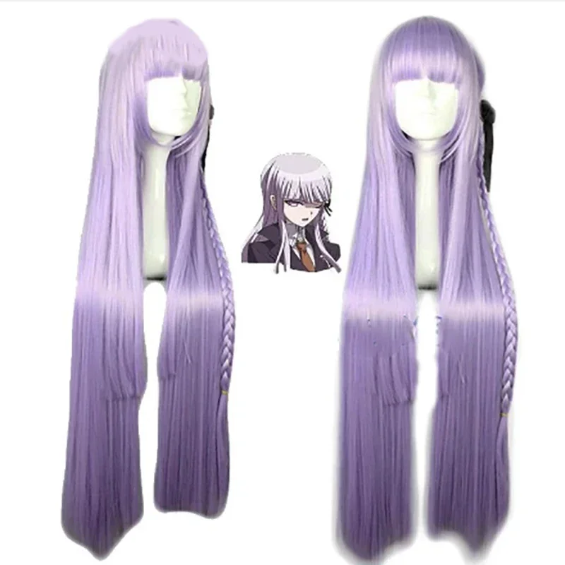 Dangan Ronpa Kyouko Kirigiri Purple Cosplay Wig Long Straight Synthetic Hair Wigs