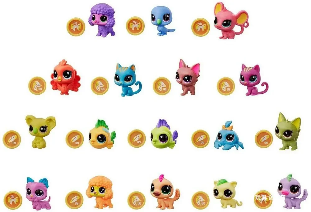 Hasbro Littlest Pet Shop LPS Blind Box Toy Cute Big Eyes Cat Dog Rabbit Model Pendant Animal Doll Mystery Box Toy ren Gift