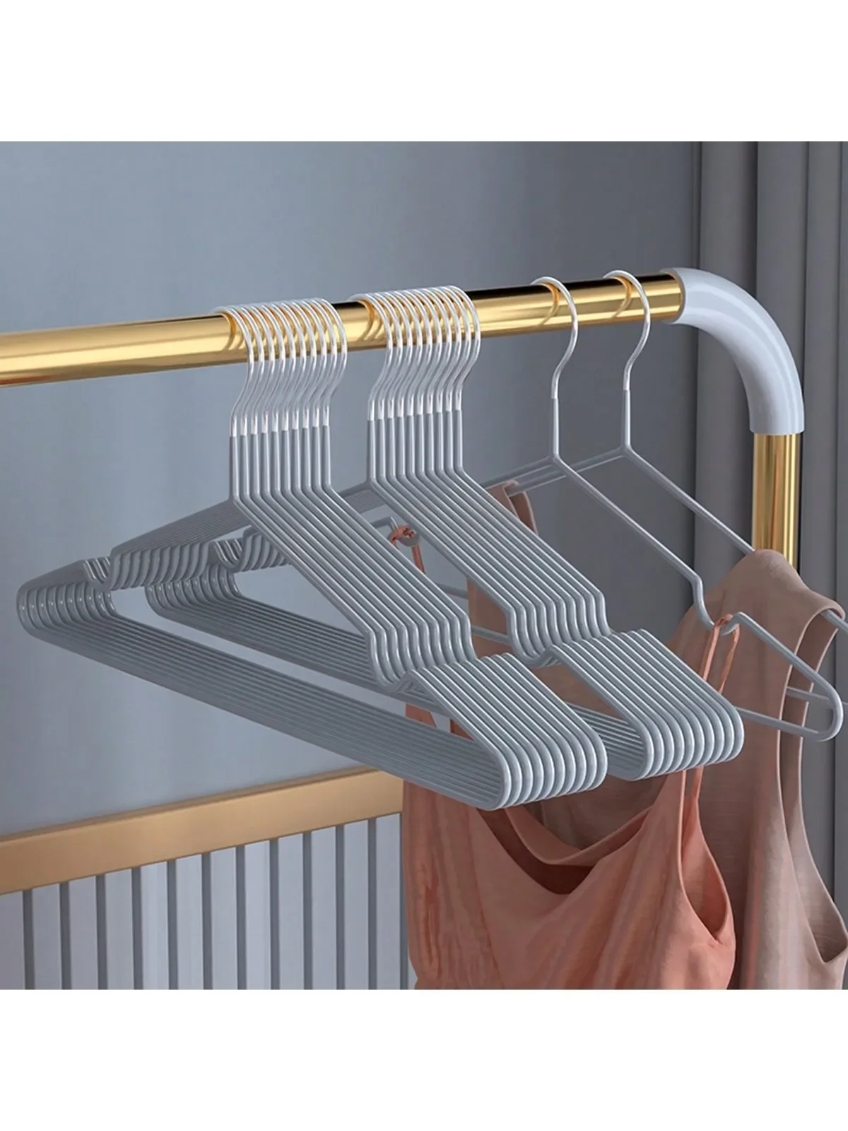 10/20/30//50pcs-Metal Seamless Anti Slip Clothes Hanger Is Durable and Sturdy Saving Home Space