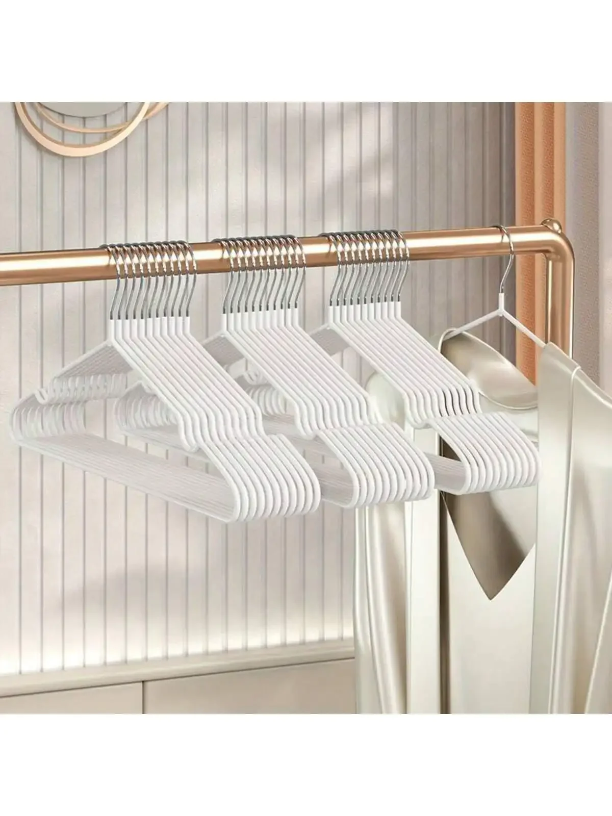 10/20/30//50pcs-Metal Seamless Anti Slip Clothes Hanger Is Durable and Sturdy Saving Home Space