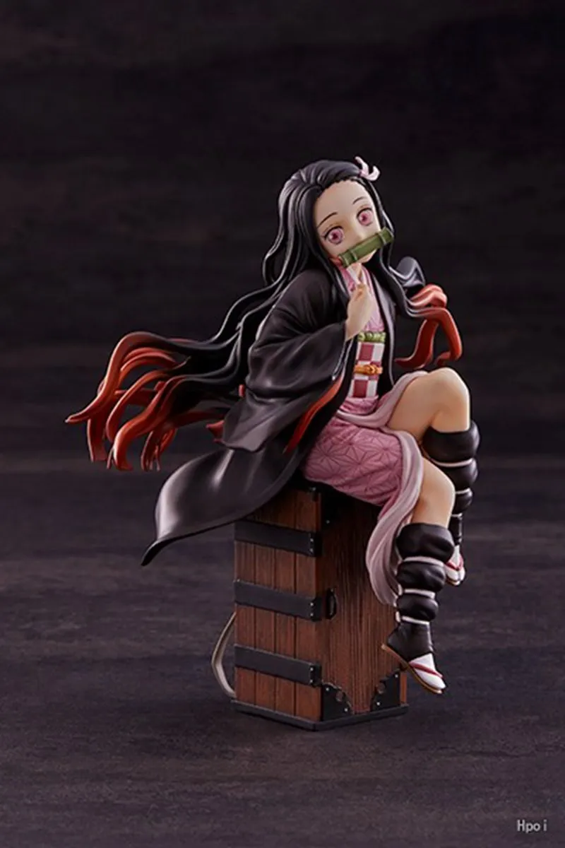 15CM Demon Slayer Kamado Nezuko Sitting Model Toy PVC Figure Toy Gift Collection Box Decoration Desktop Collection Decoration