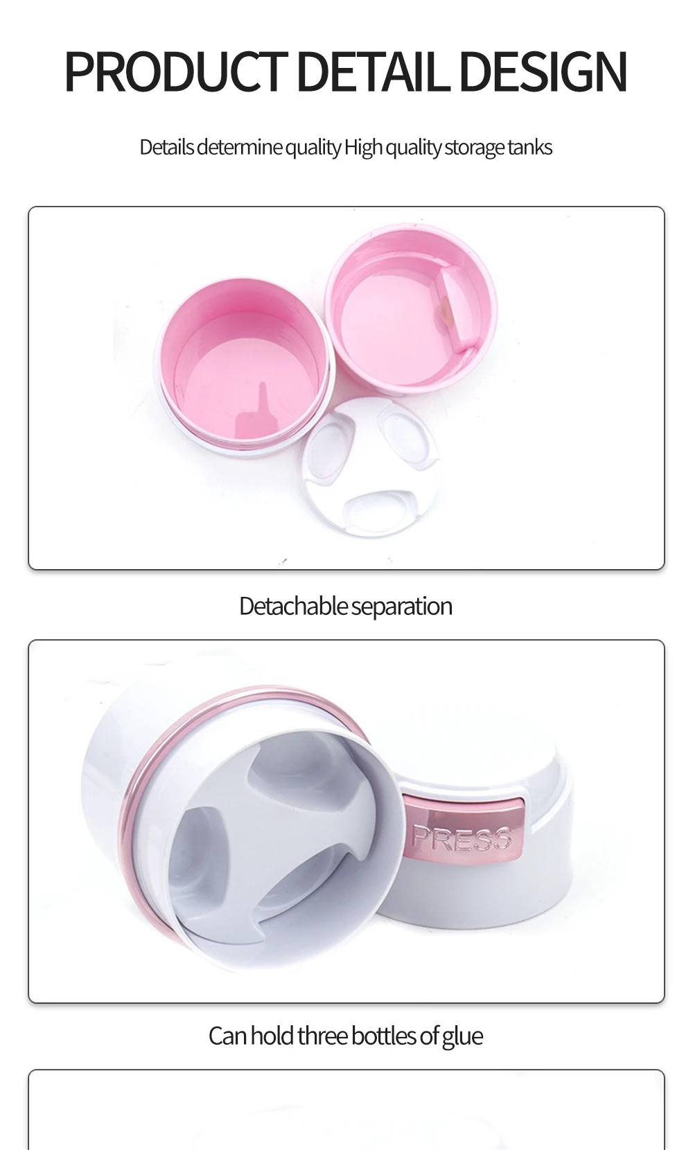 1pcs Eyelash Glue Storage Tank Container Lash Lifting Individual Adhesive Stand Storage Jar Eyelashes Extension Makeup Tool