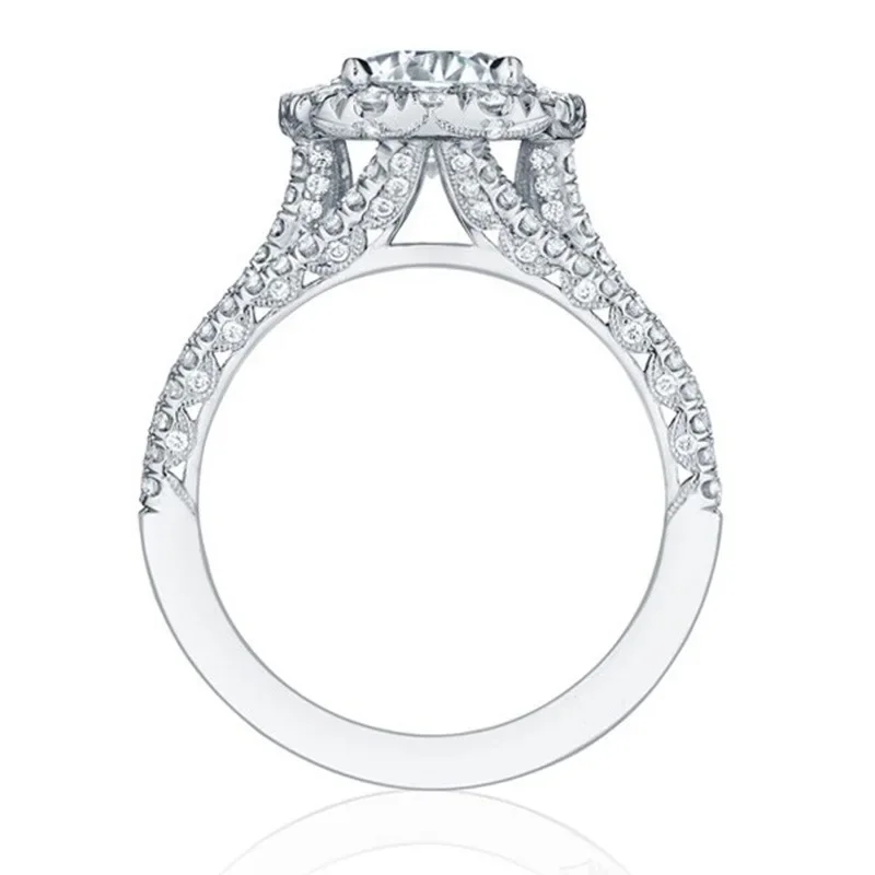 Trendy Women Cubic Zirconia Rings Luxury Engagement Wedding Band Fashion Party Finger Jewelry For Daily Evening Wear
