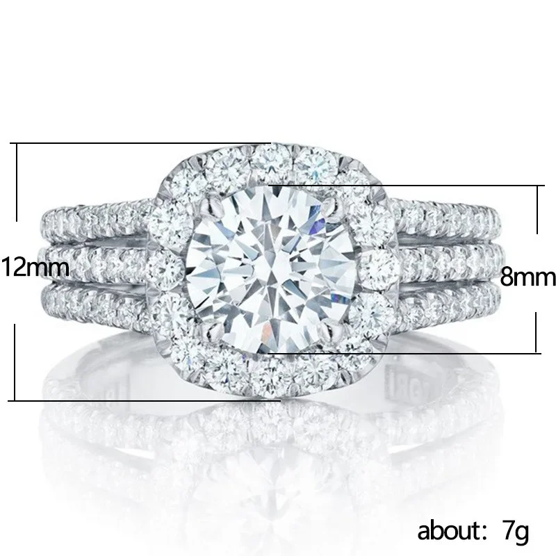 Trendy Women Cubic Zirconia Rings Luxury Engagement Wedding Band Fashion Party Finger Jewelry For Daily Evening Wear