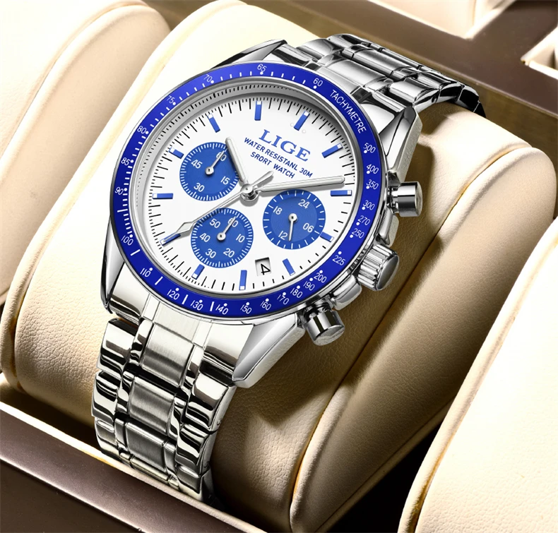 Reloj Hombre LIGE Luxury Business Men Watches Stainless Steel Quartz WristWatch Male Calendar Luminous Clock Relogio Masculino