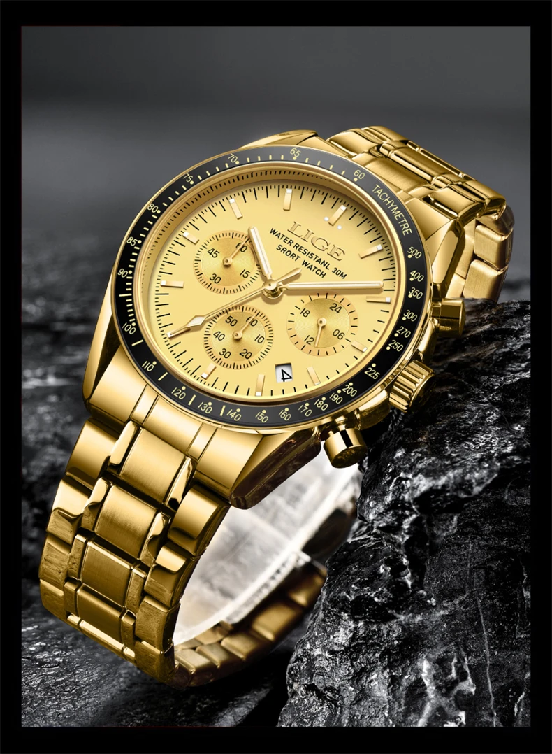 Reloj Hombre LIGE Luxury Business Men Watches Stainless Steel Quartz WristWatch Male Calendar Luminous Clock Relogio Masculino