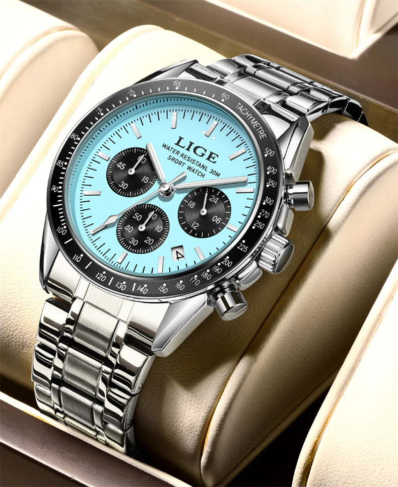 Reloj Hombre LIGE Luxury Business Men Watches Stainless Steel Quartz WristWatch Male Calendar Luminous Clock Relogio Masculino
